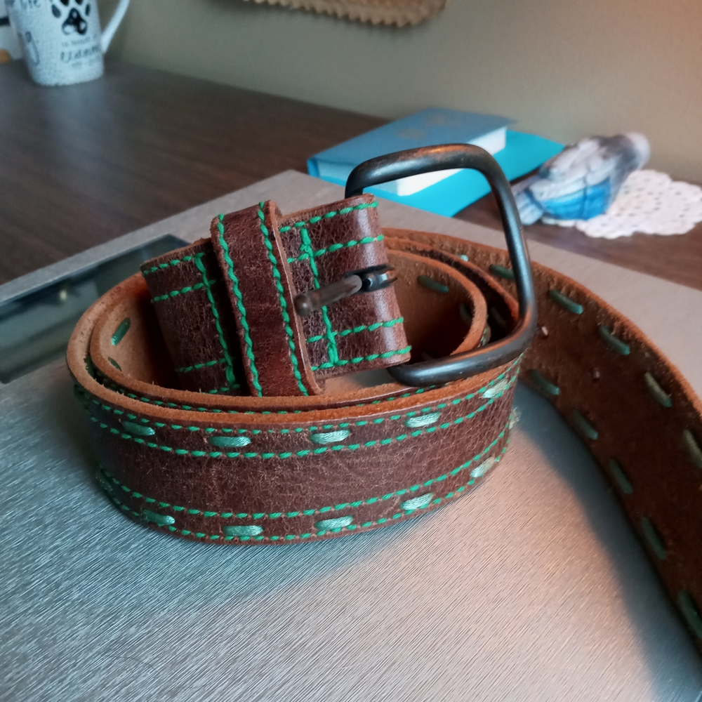 American Eagle Outfitters Brown Belt with Green Accents